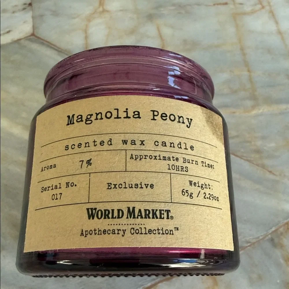 Cost Plus World Market Magnolia‎ Peony Candle - Rich Purple